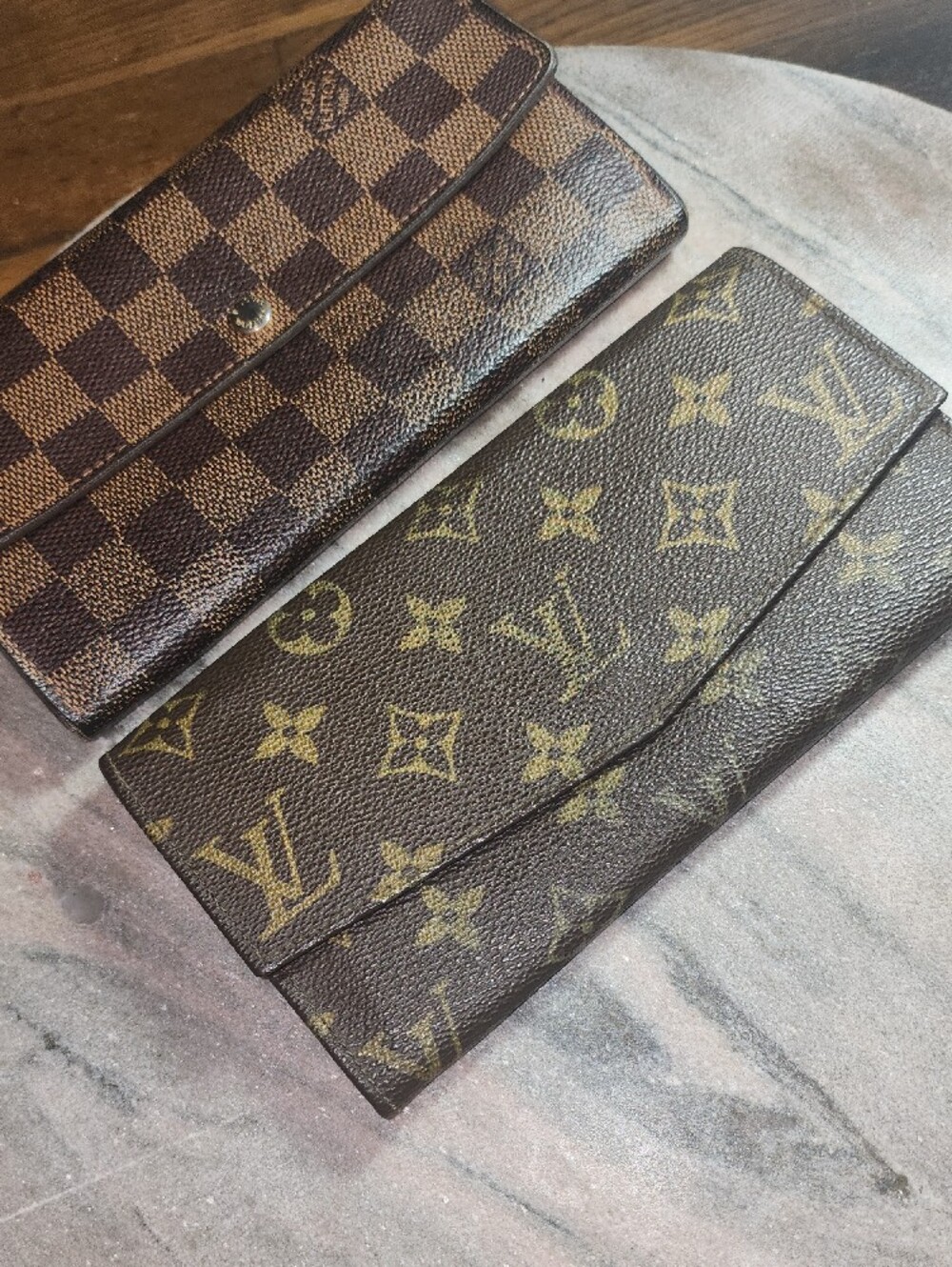 Louis Vuitton Brown Monogram & Damier Wallet Pair - Picture 13 of 15